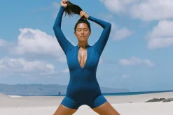 Dover Long Sleeve Swimsuit - Ocean Rib