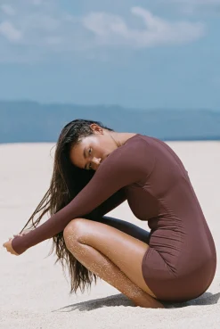 Dover Long Sleeve Swimsuit - Coco Rib