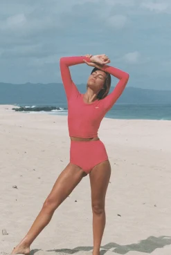 Poppler Rashguard Top - Hibiscus