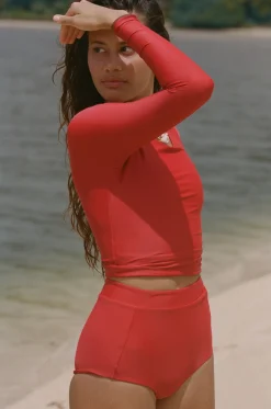 Poppler Rashguard Top - Lava