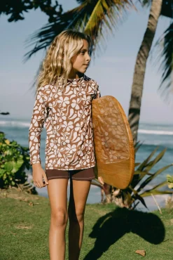 Sunny Rash Guard Mini - Lei Brown